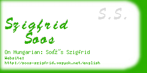 szigfrid soos business card